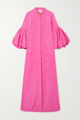 Oscar de la Renta - Embellished Gathered Moire Kaftan - Pink