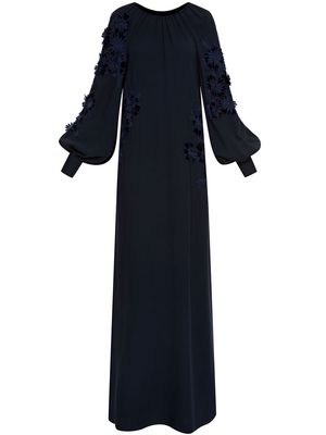 Oscar de la Renta embroidered midi dress - Blue