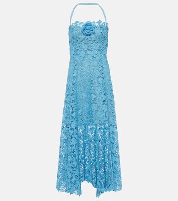 Oscar de la Renta Floral-appliqué guipure lace gown