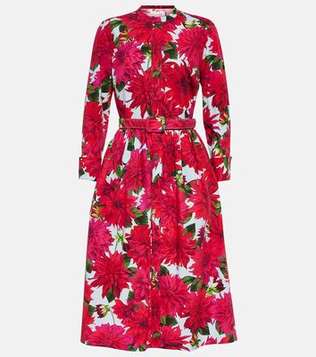 Oscar de la Renta Floral cotton-blend poplin midi dress
