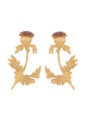 Oscar de la Renta floral dangle drop earrings - Gold