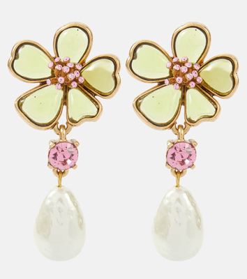 Oscar de la Renta Floral embellished drop earrings