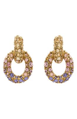 Oscar de la Renta Fortuna Crystal Drop Clip-On Earrings in Amethyst Multi