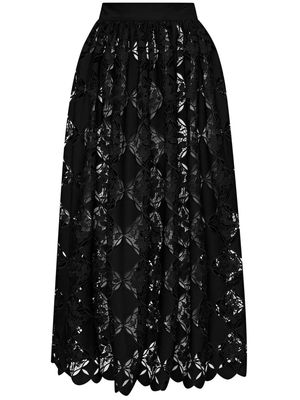Oscar de la Renta Gardenia guipure midi skirt - Black
