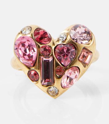 Oscar de la Renta Gemstone Heart embellished ring