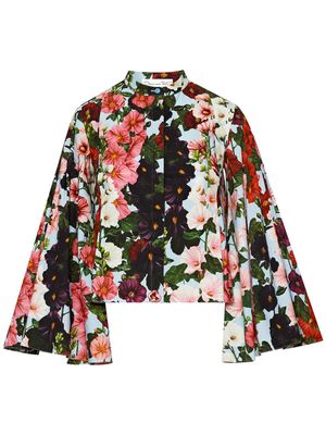 Oscar de la Renta Hollyhocks bell-sleeve blouse - Multicolour