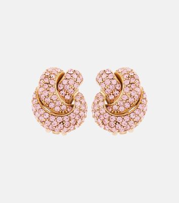 Oscar de la Renta Love Knot embellished clip-on earrings