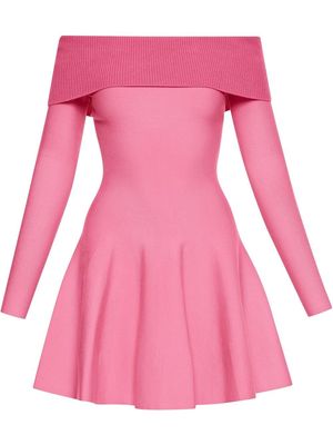Oscar de la Renta off-shoulder long-sleeve minidress - Pink