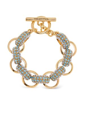 Oscar de la Renta pavé-crystal link bracelet - Gold