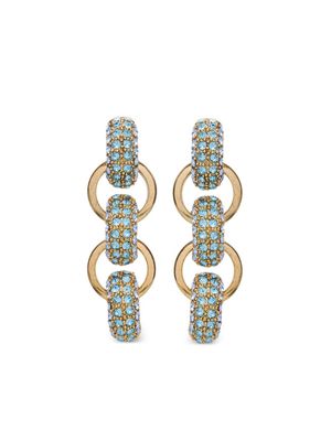 Oscar de la Renta pavé-crystal link drop earrings - Gold
