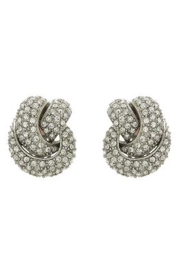 Oscar de la Renta Pavé Knot Drop Earrings in Crystal