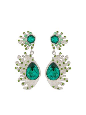 Oscar de la Renta Pear-Shaped Cactus drop earrings - Green