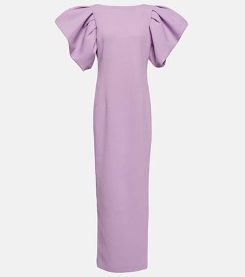 Oscar de la Renta Puff-sleeve wool-blend gown