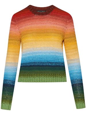 Oscar de la Renta rainbow-ombre crochet-knit jumper - Red