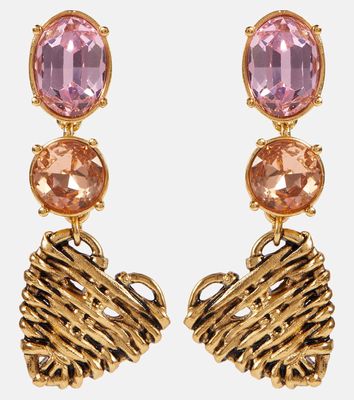 Oscar de la Renta Rattan Heart embellished earrings
