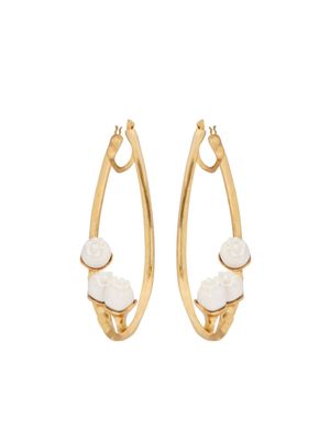Oscar de la Renta resin-detail hoop earrings - White