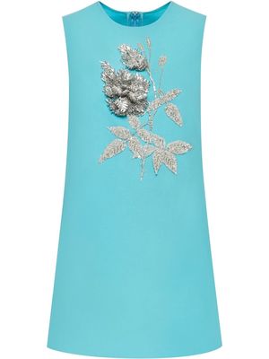 Oscar de la Renta rhinestone-embellished shift dress - Blue