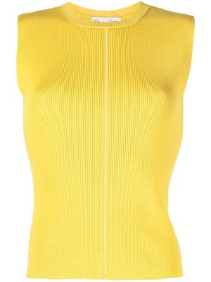 Oscar de la Renta ribbed-knit sleeveless top - Yellow
