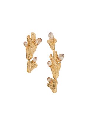 Oscar de la Renta rock clip-on earrings - Gold