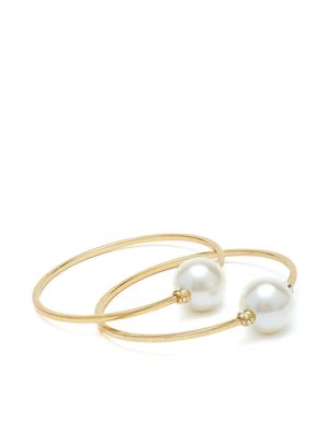 Oscar de la Renta Rolling Pearl bangle bracelet set - Gold