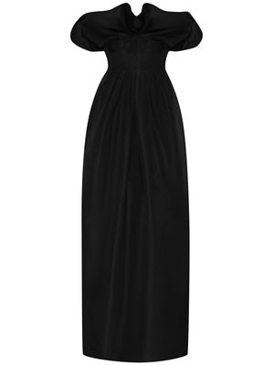 Oscar de la Renta ruffled strapless evening dress - Black