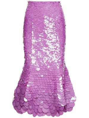 Oscar de la Renta sequin-embellished flared skirt - Pink