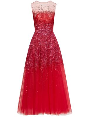 Oscar de la Renta sequin-embellished gradient gown - Pink
