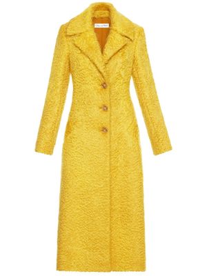 Oscar de la Renta single-breasted mohair-wool coat - Yellow