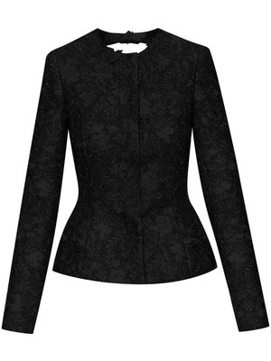 Oscar de la Renta Sunflower belted tweed jacket - Black