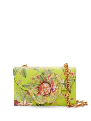 Oscar de la Renta Tro Flora & Fauna-print crossbody bag - Green