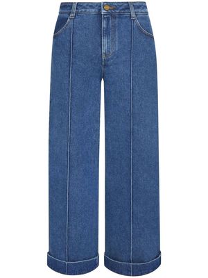 Oscar de la Renta wide-leg cropped jeans - Blue