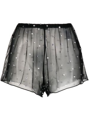 Oséree crystal-embellished sheer shorts - Black