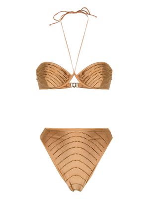 Oséree Gem rhinestrone-embellished bikini set - Neutrals
