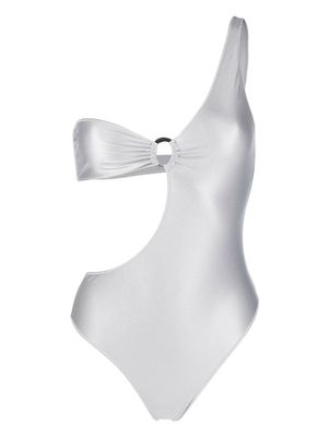 Oséree Glow asymmetric-design swimsuit - Silver