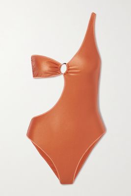 Oséree - Glow One-shoulder Cutout Swimsuit - Metallic
