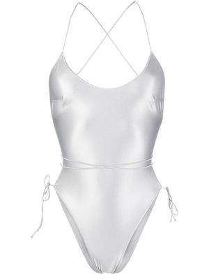 Oséree Glow side-tie fastening swimsuit - Grey