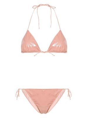 Oséree high-shine finish bikini set - Pink