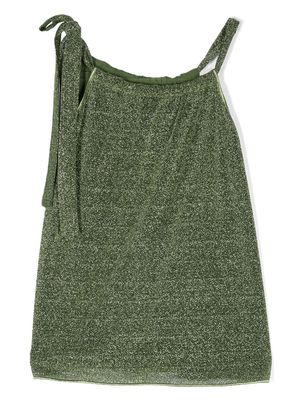 Oseree Kids metallic-thread sleeveless dress - Green