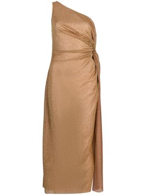 Oséree knot-embellished metallic midi dress - Gold