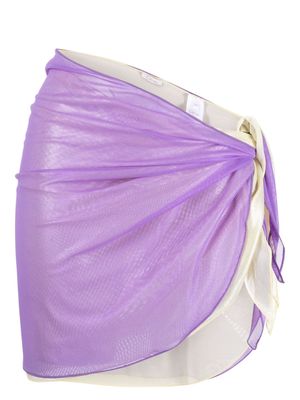 Oséree laminated-finish self-tie sarong - Purple