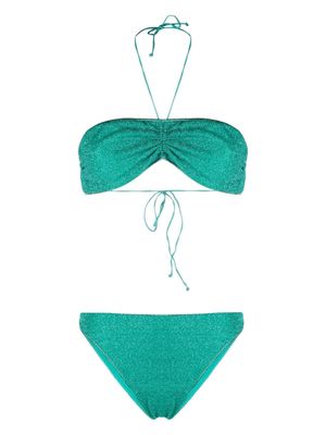 Oséree Lumiere halterneck bandeau bikini - Green