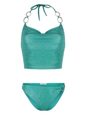 Oséree Lumiere lurex-detailing bikini - Blue