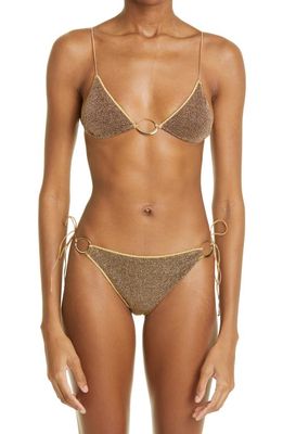 Oséree Lumière O-Ring Two-Piece Swimsuit in Sand