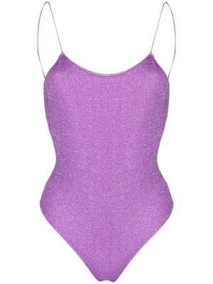 Oséree Lumiere open-back glitter swimsuit - Purple
