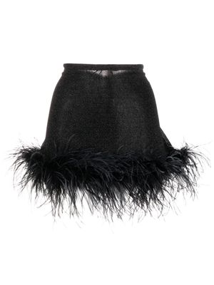Oséree Lumière Plumage miniskirt - Black