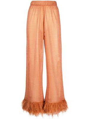 Oséree Lumière Plumage wide-leg trousers - Orange