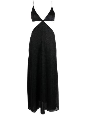 Oséree lurex-detail sleeveless dress - Black