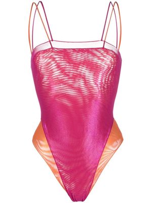 Oséree Maillot double-layer one-piece - Orange