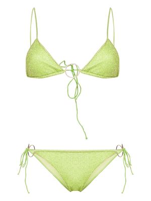 Oséree ring-embellished lurex bikini - Green