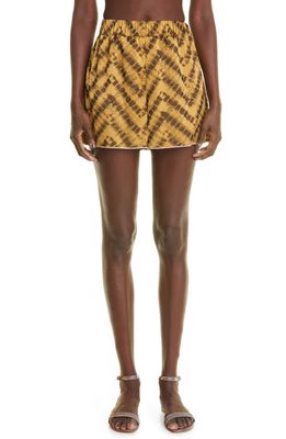 Oséree Safari Tie Dye Jacquard Cover-Up Shorts in Gold